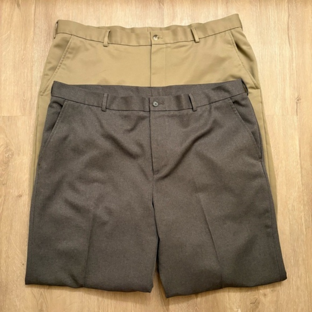 Van Heusen Men's Gray and Tan Dress Pants Size 40 X 34